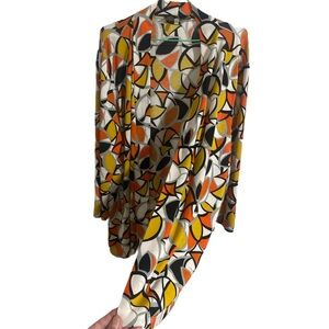 Kasper Multicolor Abstract Cardigan